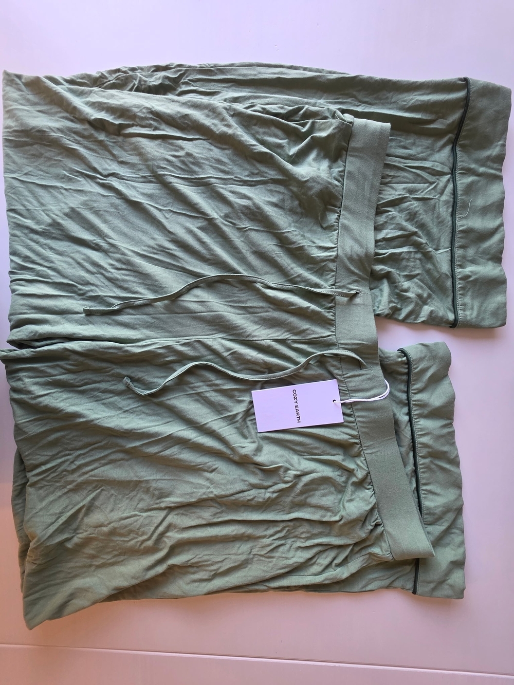 NWT ~ Cozy Earth Fern Green Women's Long Sleeve Bamboo Stretch Knit Pajamas~XXL - Picture 4 of 14